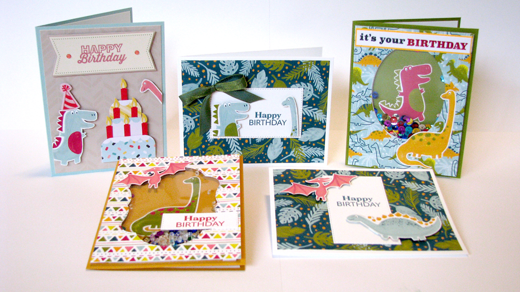Dino-riffic Cards with just the Dinoroar Designer Series Paper